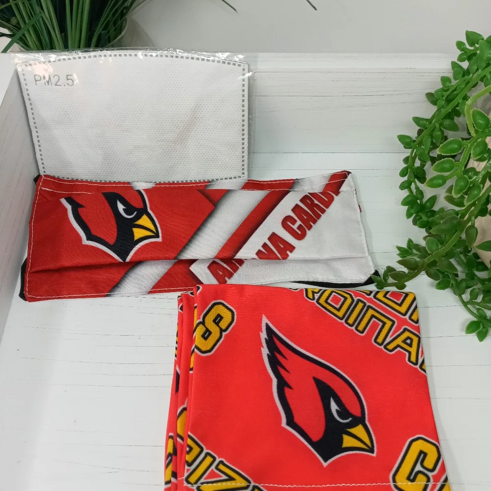 Arizona Cardinals Face Mask w/ Filter Insert and Face Bandana
